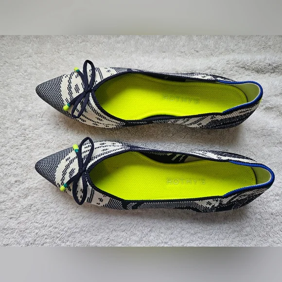 Rothy's The Point Bow in Botanical Navy Women’s Size 7.5 - Picture 5 of 7